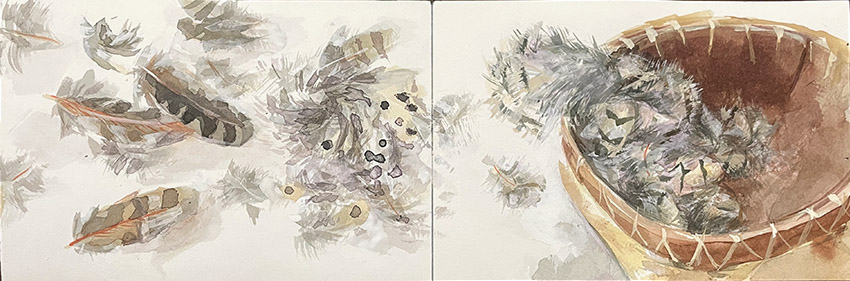 Tiffany Miller Russell - Flicker Feathers - ink wash