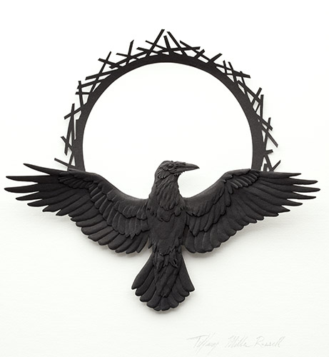Raven Rising - Cut Paper Sculpture - Tiffany Miller Russell